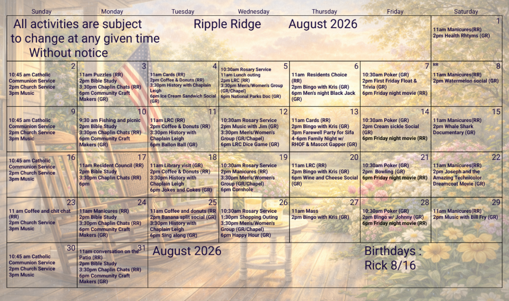 Ripple Ridge Aug 2026
